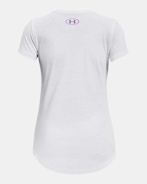 Girls' UA Softball Graphic Branded T-Shirt, White, pdpMainDesktop image number 1